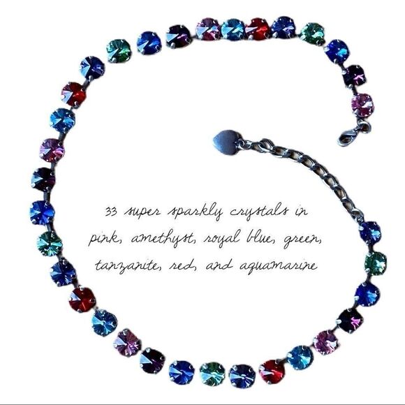 Handcrafted cup chain necklace with Swarovski crystal - Picture 3 of 7